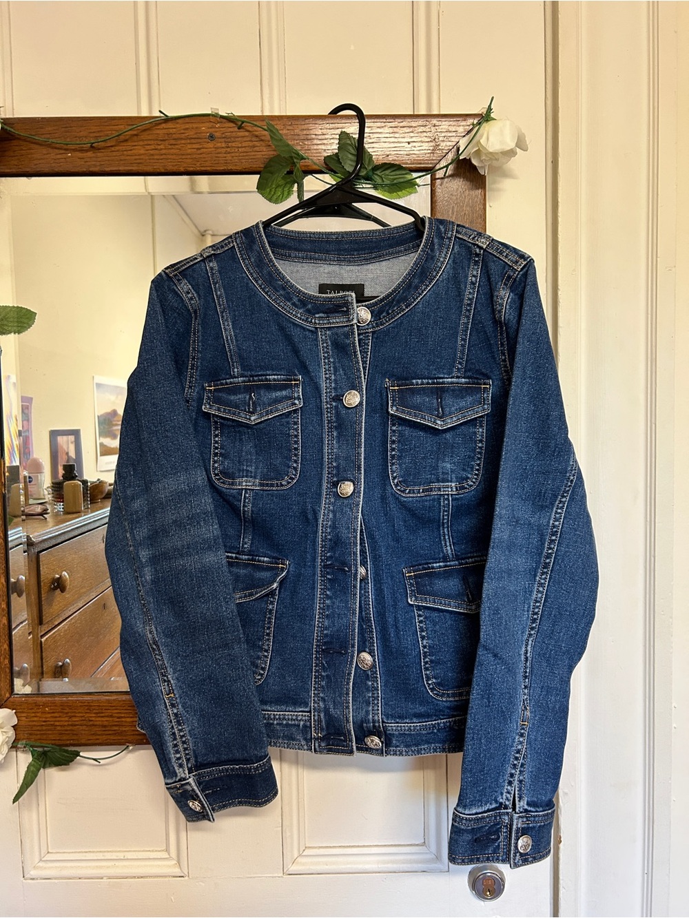 Talbots Indigo Denim Jacket with Silver Buttons
